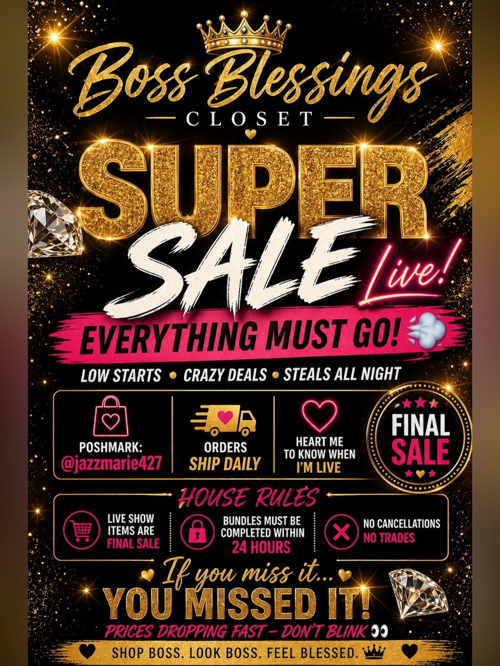 Bundle Deal Starts Boss Blessing Closet Sale